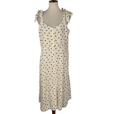 NWT Gap Button Front Shirt Dress Tie-Shoulder Pockets Sz 14 Summer Casual Resort