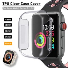 Soft Full Clear Case Cover for Apple Watch 9 8 7 6 5 SE Ultra 2 40/44/41/45/49mm
