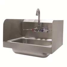Advance Tabco 7-PS-66W Wall Mount Hand Sink 14" x 10" x 5" & High Side Splashes