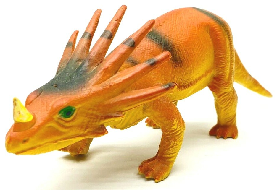 Vtg Imperial 1985 China Orange Yellow Triceratops Dinosaur