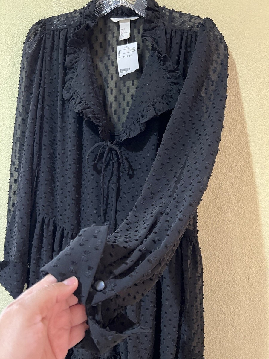h&m black sheer dress Boa Mini Dress in Black
