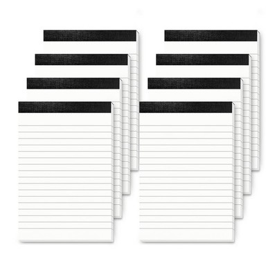 Notepad 4x6 Notepads 8 Pack Lined Note Pads Paper 4 x 6 Inch-Black, Black