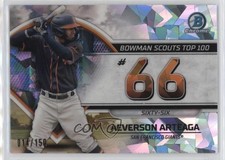 2023 Bowman Scouts Top 100 Atomic Refractor 14/150 Aeverson Arteaga #BTP-66 0in6
