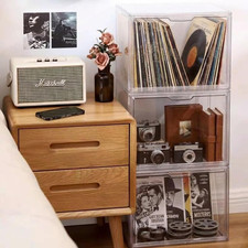 Large Clear Acrylic Display Box with Front Door   Spacious Organizer Case for...