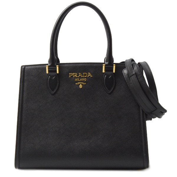 Prada Saffiano Leather Black Shoulder Bag 1BA228 Style 136