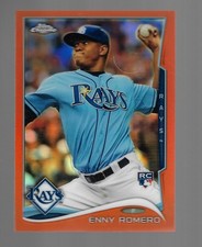 Enny Romero - 2014 Topps Chrome Baseball Orange Refractor Rookie Card -#3. rookie card picture