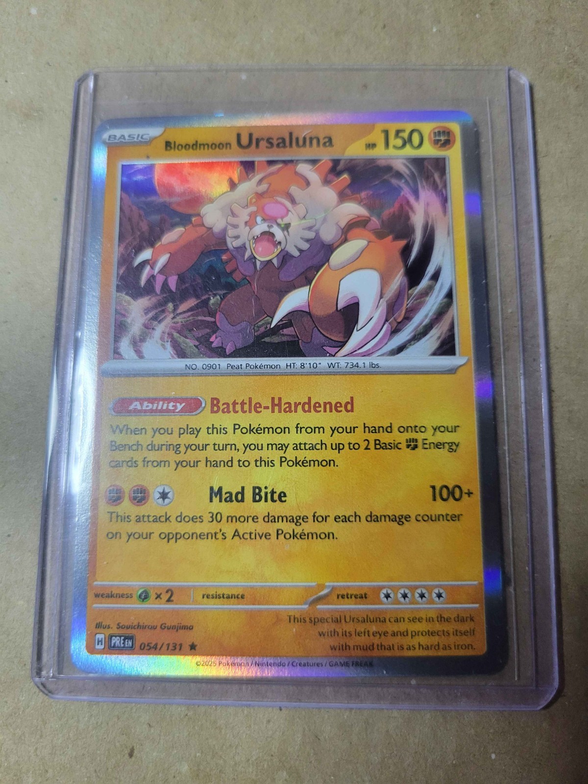 Pokemon Bloodmoon Ursaluna 54/131 Prismatic Evolutions Reverse Holo