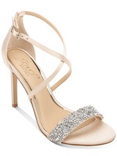 JEWEL BADGLEY MISCHKA Womens Gold Glittering Crystals Nanna Sandals 9 M