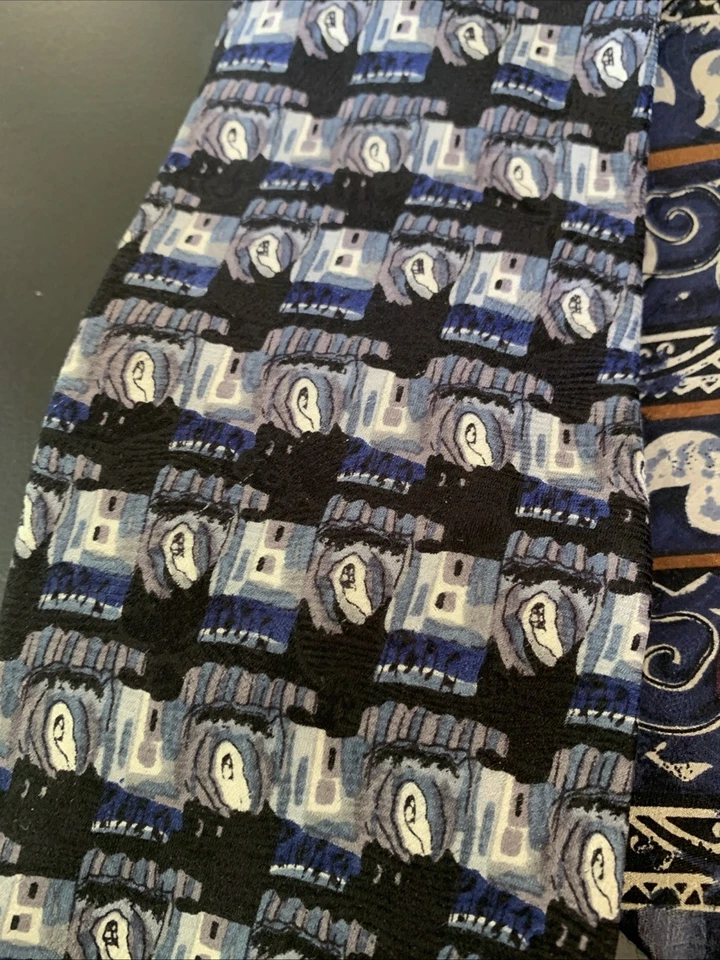 Lote (5) Corbatas J. Garcia Azul Seda Arte Abstracto Colorido Negocios Foto 2 de 4