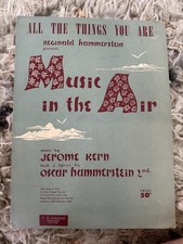 M JEROME KERN Musical sheet music MUSIC IN THE AIR &lsquo;All The Things You Are&rsquo;