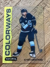 2024-25 UD Synergy #L-61 Oliver Bjorkstrand Colorways Neon Yellow Hockey Card