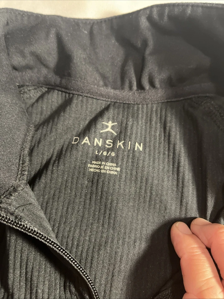 Nueva Chaqueta Deportiva Mujer Danskin, Talla Grande, Negra, Con Bolsillos Cremallera Completa. Foto 2 de 4