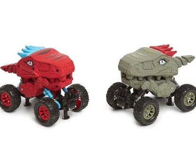 2 Pack Aeromax Dino-Faur Pull Back Dinosaur Trucks Red/Green FAST SHIPPING