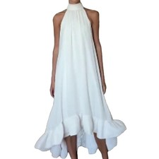 New Spring Women's Solid Color Relaxed Sleeveless Resort-Style A Line Maxi Dress