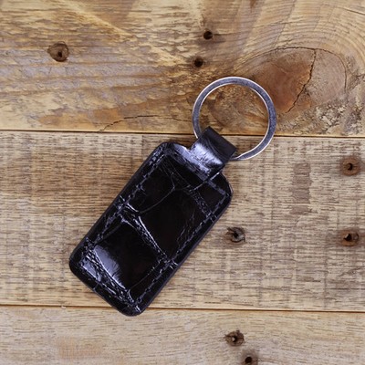 Alligator Full Gloss Black Keychain