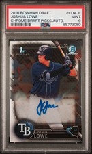 Josh Lowe 2016 BOWMAN CHROME RC ON-CARD AUTO AUTOGRAPH 1ST RAYS Angels PSA 9