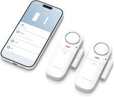 TECKNET Door Alarms When Opened, 2.4G WiFi Smart Door Sensor Alarm  Chime, App