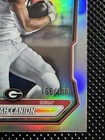 2026 Topps Bowman Chrome Isiah Canion 1st Refractor football card with holographic border, Georgia Bulldogs logo, and serial number 166/499.