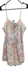 Vintage Victorias Secret Womens Romper Large Pastel Pink Floral Fairy Romantic