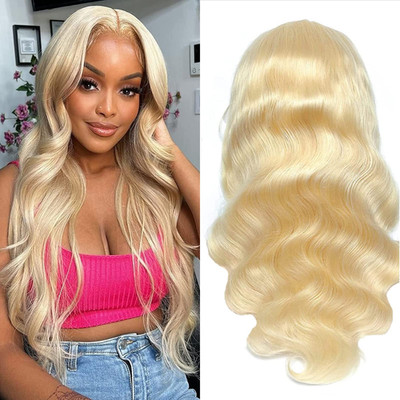 Cyikli 22 Inch 613 Body Wave Lace Front Wigs Human Hair Blonde Lace Front Wigs