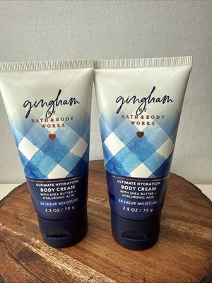 2 Pack~Bath & and Body Works~GINGHAM~Body Cream Lotion~Travel Size 2.5oz/ea