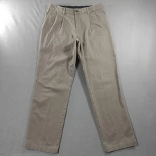 Dockers Classic Fit Straight Leg Pleated Beige Khaki Pants Mens Size 32x30