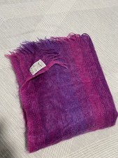 Vintage Avoca Ireland Purple Pink Premium Mohair Wool Throw Blanket 65" X 56