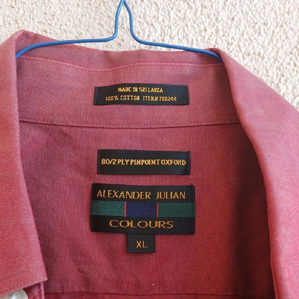 Camisa informal con botones "Hacer oferta" Alexander Julian roja "Hacer oferta" Foto 3 de 4