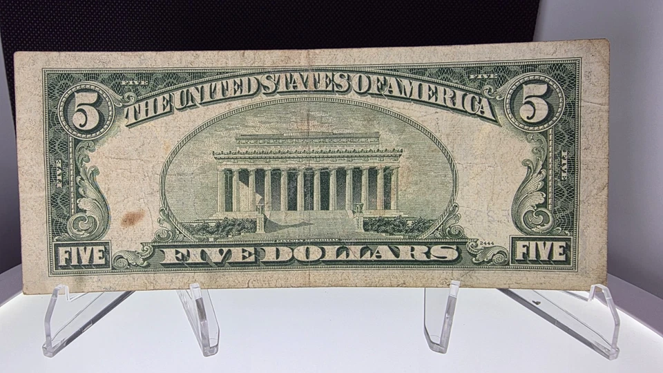 🔥1953 B $5 Dollar Blue Seal Silver Certificate Note UNC F23836392A🔥 - Image 4 of 4