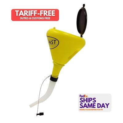 Flo-Fast 40430, One Yellow Plastic Funnel 9In Non-Splash W/ Hose Performance Par