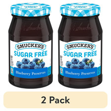 2 pack Smucker's: Blueberry Sugar Free Preserves, 12.75 oz New