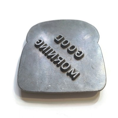 Vintage TOASTMARK Toast Stamp Metal | GOOD MORNING| Mid-Century 4.5'' x 4'' Retro