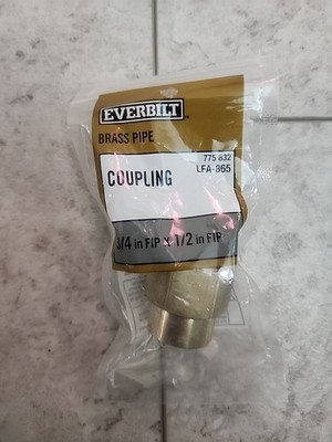 Everbilt 3/4 in. FIP X 1/2im in FIP Brass Pipe Coupling 
