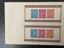 allied mail 1946 Mi 12 A And B Perf and IMperf souvenir sheet on cover