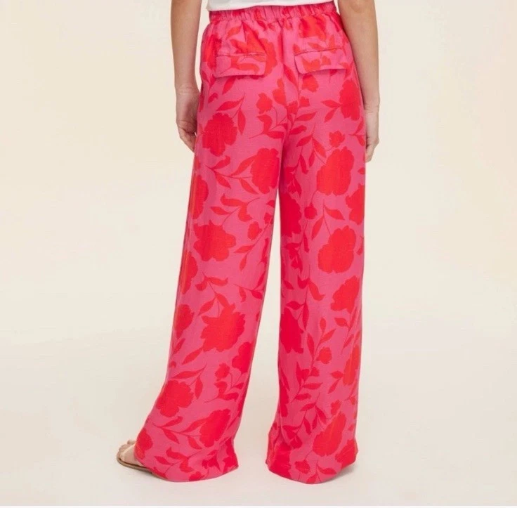 Pantalone donna classico rosa vita alta lino Kate spade x Target XS NUOVO CON ETICHETTE