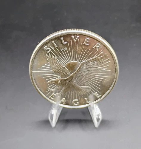 Vintage Sunshine Minting Silver Eagle 999 Fine One Troy Ounce Sunburst Round