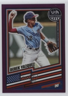 2026 Panini Stars & Stripes Prizm Purple Prizm 193/199 Derek Vazquez #9 4jk