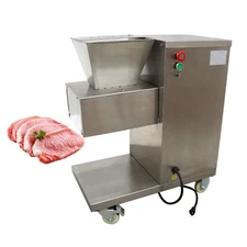 110V Stainless Commercial Meat Slicer with 6mm Blade Beef Pork Processor 1100W