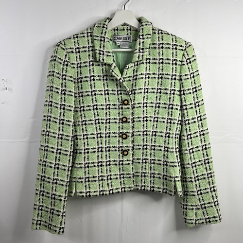 mint green boucle jacket