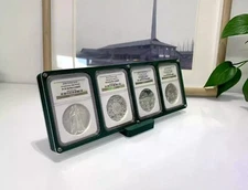 4 Grids Color Desktop Display Frame Case Stand Box For NGC THICK Holder