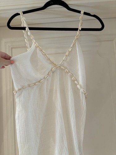 Boohoo White Cheesecloth Crinkle Playsuit Shell Straps V Neck Beach Cover Up S - Picture 4 of 10