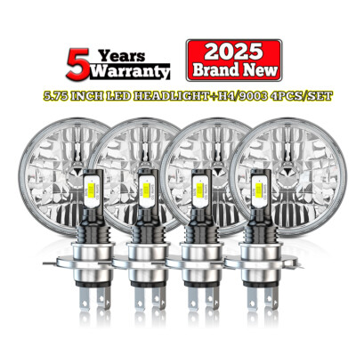 4X 5.75'' 5-3/4inch Ronda LED Faros Actualización for Ford Galaxie 500 1962-1974