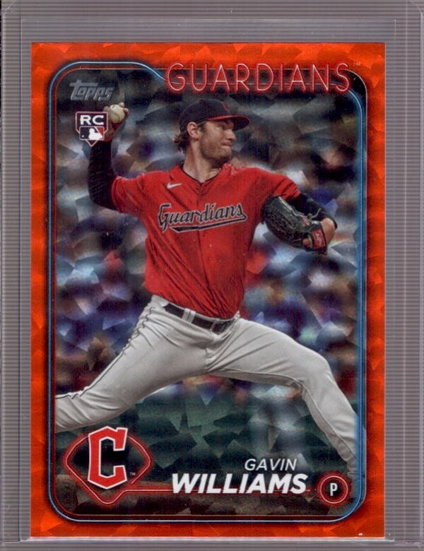 GAVIN WILLIAMS 2024 Topps Series 1 #242 Orange Foil Parallel Rookie RC #278/299
