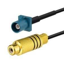 Fakra male Z straight to RCA female pigtail cable RG174 15cm 6" Neutral Coding