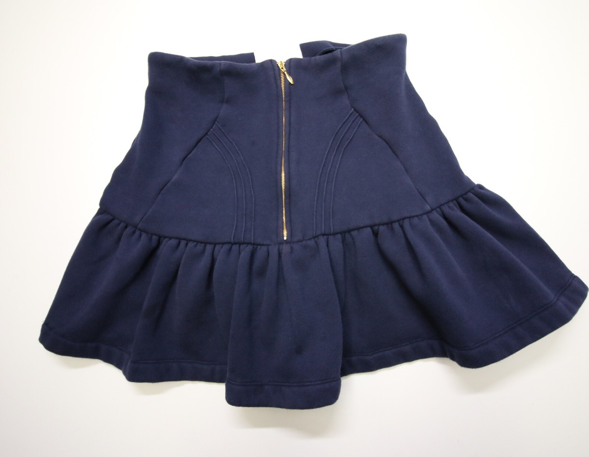 Selkie The Heather Zip Mini Skirt Navy sz S Soft Sweatshirt Fabric