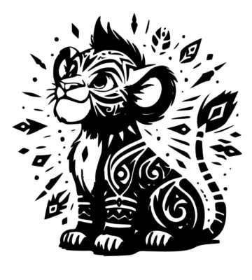 Simba König der Löwen Thema Wand/Schlafzimmer/Vinyl Aufkleber Abziehbild (Namen hinzufügen Option)