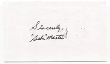 Babe Martin Signed 3x5 Index Card Autographed MLB Baseball St. Louis Browns