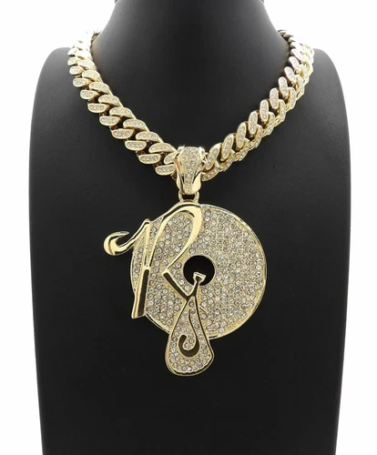 ROCAFELLA Large Pendant & Iced Cubic Zirconia Cuban Chain Hip Hop Style Necklace