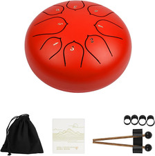 Tongue Drum Steel 6Zoll, Stahlzungentrommel 8 Noten C Dur Handpan Tank Drum Kit 