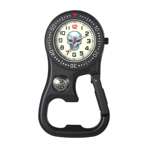 Backpack Clip on Quartz Watch Halloween Skull Carabiner Bottle Opener Luminous - Bild 14 von 18